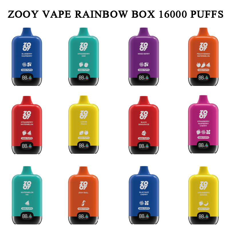  Light Square 2%Nic CBD Vape Европейские склады ZOOY VAPE RAINBOW BOX 16000puff