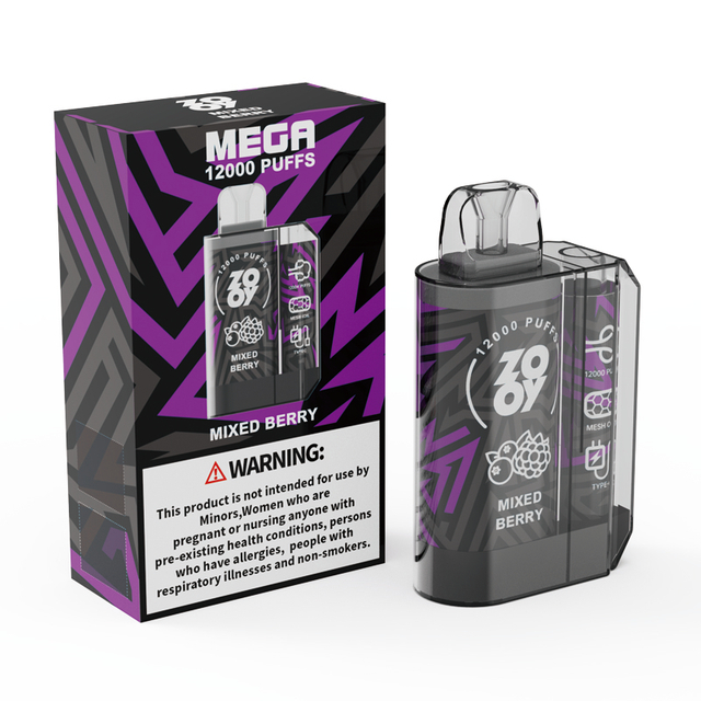 Light Square 2%Nic CBD Vape Европейский склад с фруктовыми вкусами Zoy Mega 12000 Puff